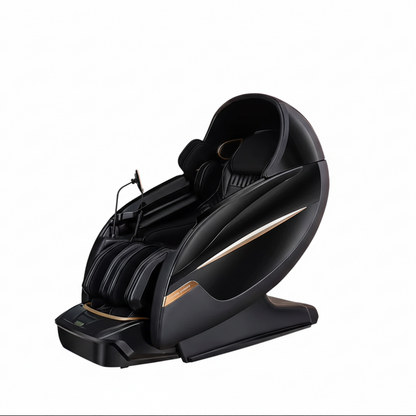 Black massage chair on a white background