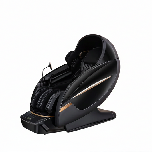 Black massage chair on a white background