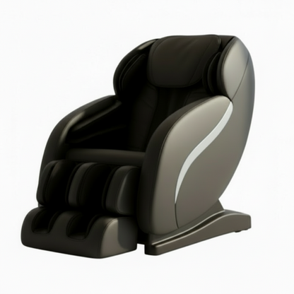 Black massage chair on a white background